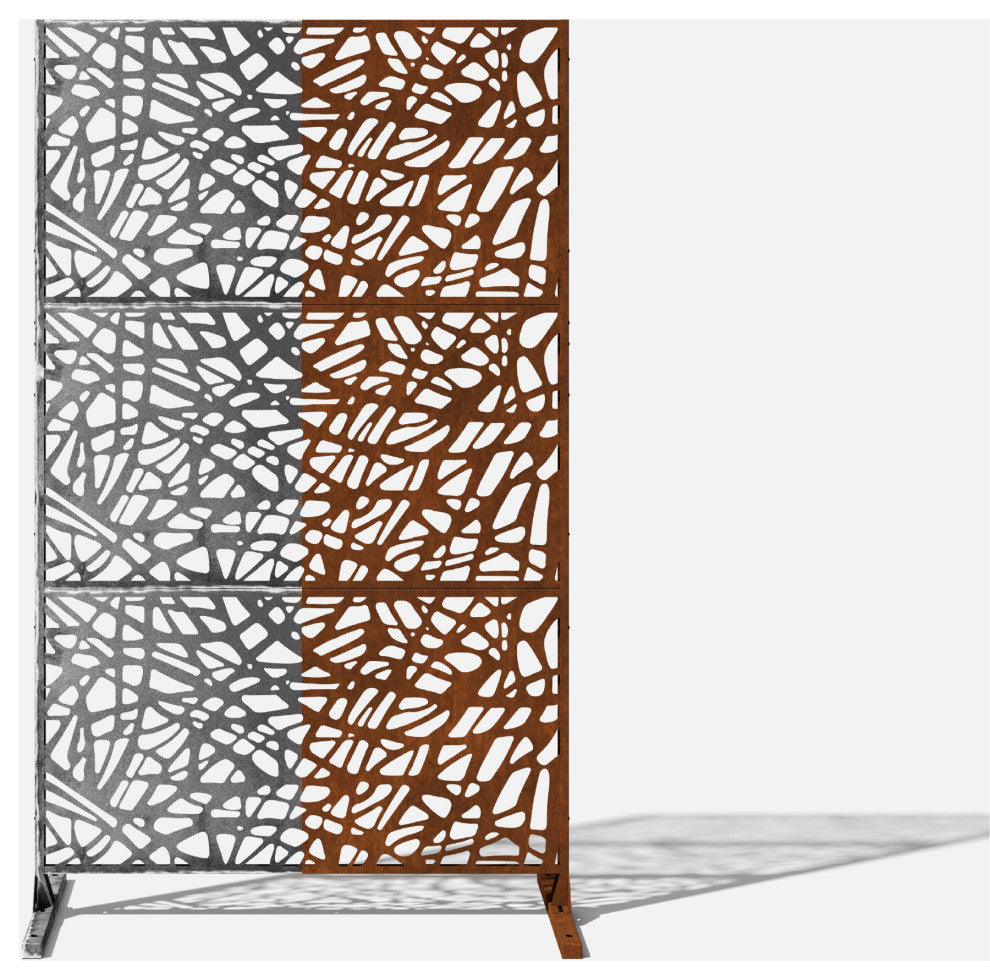 Alta Corten Steel Decorative Screen With Stand, Web