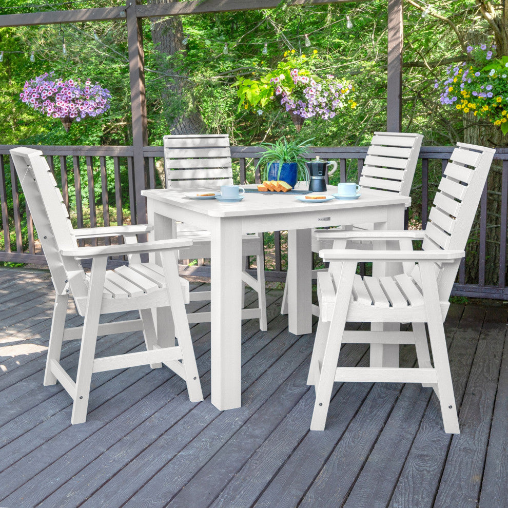 Weatherly 5-Piece Square Counter-Height Dining Set, White