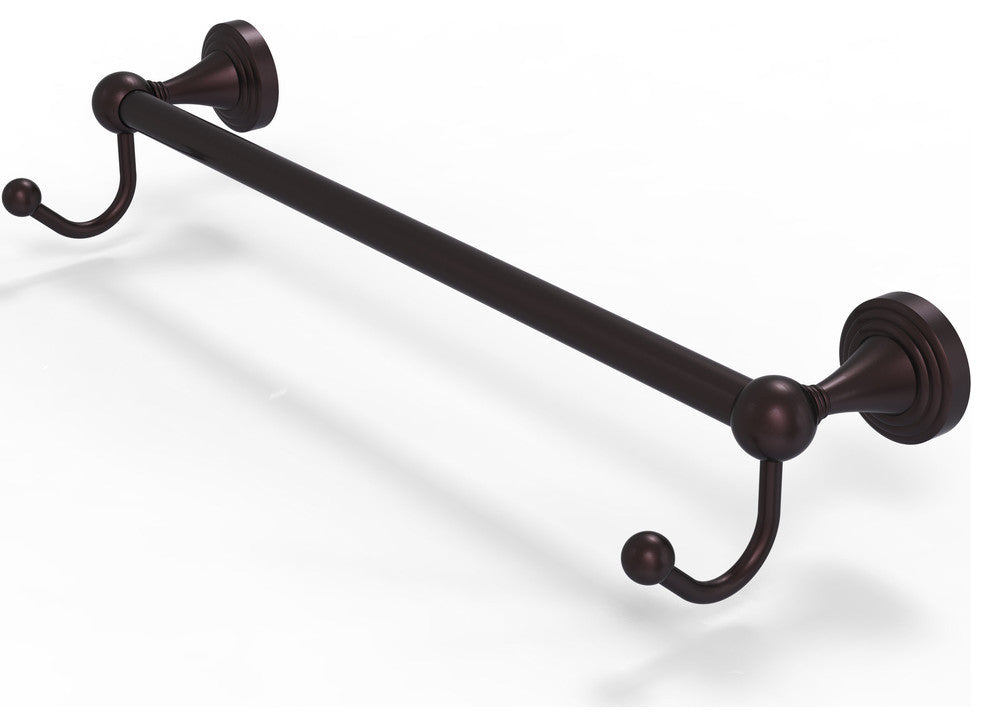 Sag Harbor 36" Towel Bar with Integrated Hooks, Antique Bronze