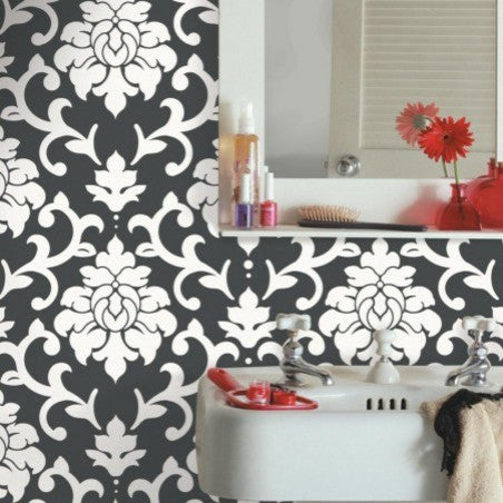 Damaks Peel and Stick Wallpaper, Black