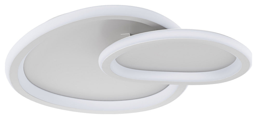 White 2-Light Irregular Ring LED Flush Mount Ceiling Light