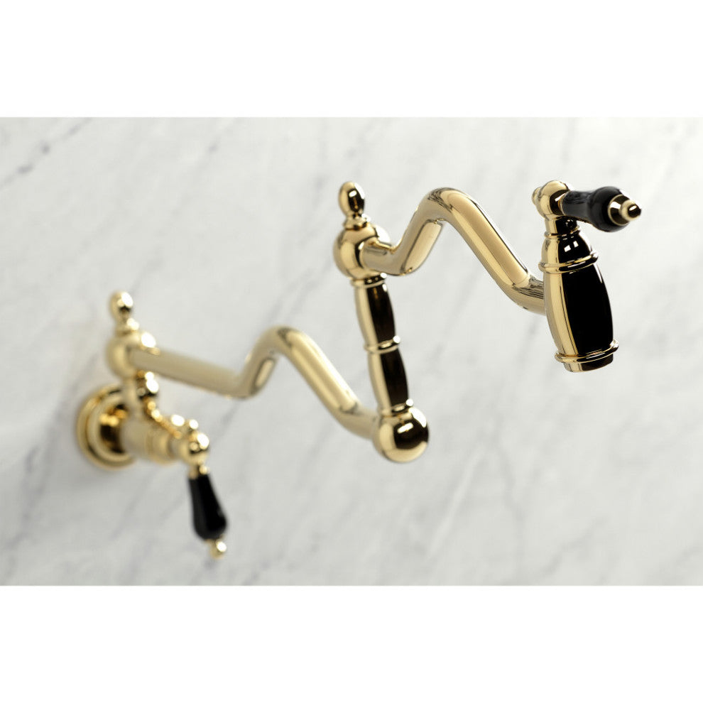 Kingston Brass KS2102PKL Duchess Wall Mount Pot Filler, Polished Brass