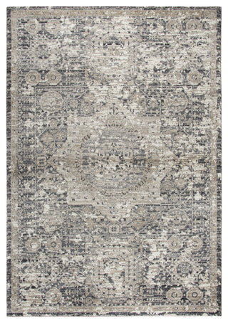 Panache PN6977 Gray Central Medallion Distress Rug, Rectangular 7'10"x10'10"