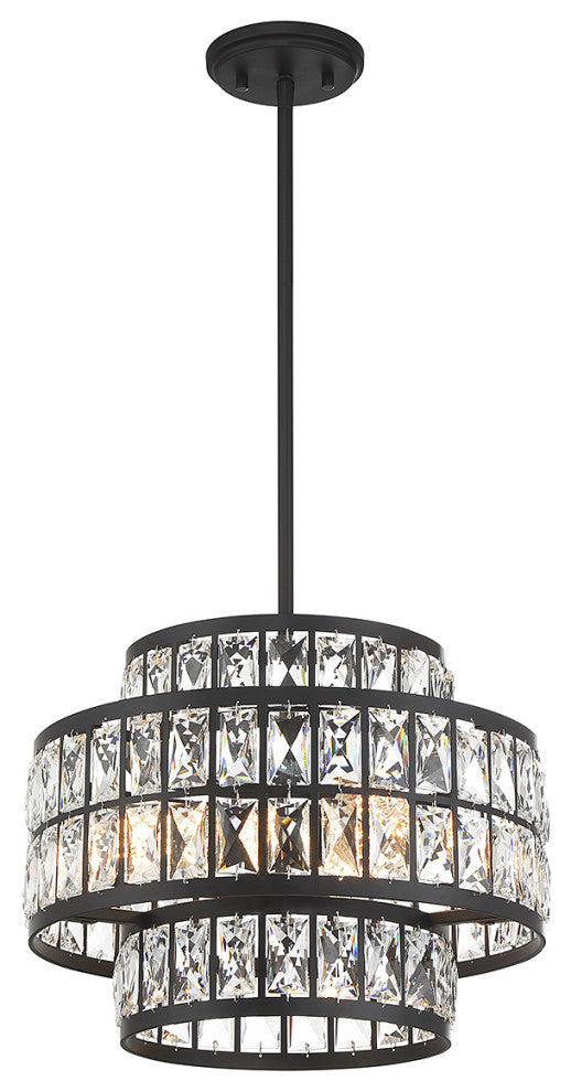 Renzo 3-Light Pendant, Matte Black, Matte Black