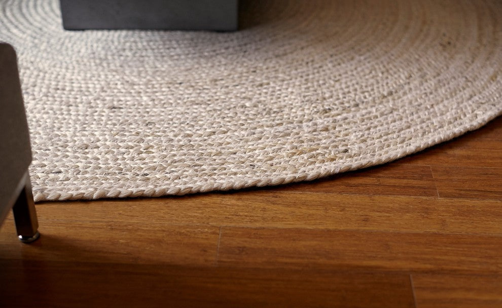 Anji Mountain Kerala Ivory Jute Area Rug, 8' Round