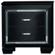 Benzara BM181877 Mirror Accented Wooden Night Stand With 2 Drawer, Black