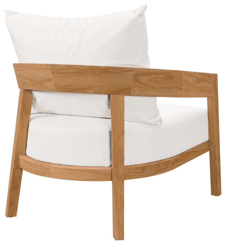 Brisbane 3-Piece Teak Wood Outdoor Patio Outdoor Patio Set, Natural White