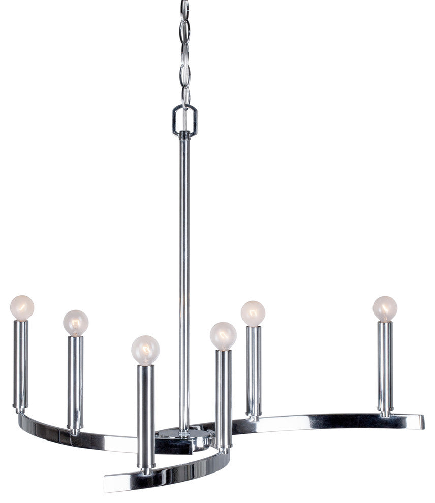 6 Light Chandelier, Chrome