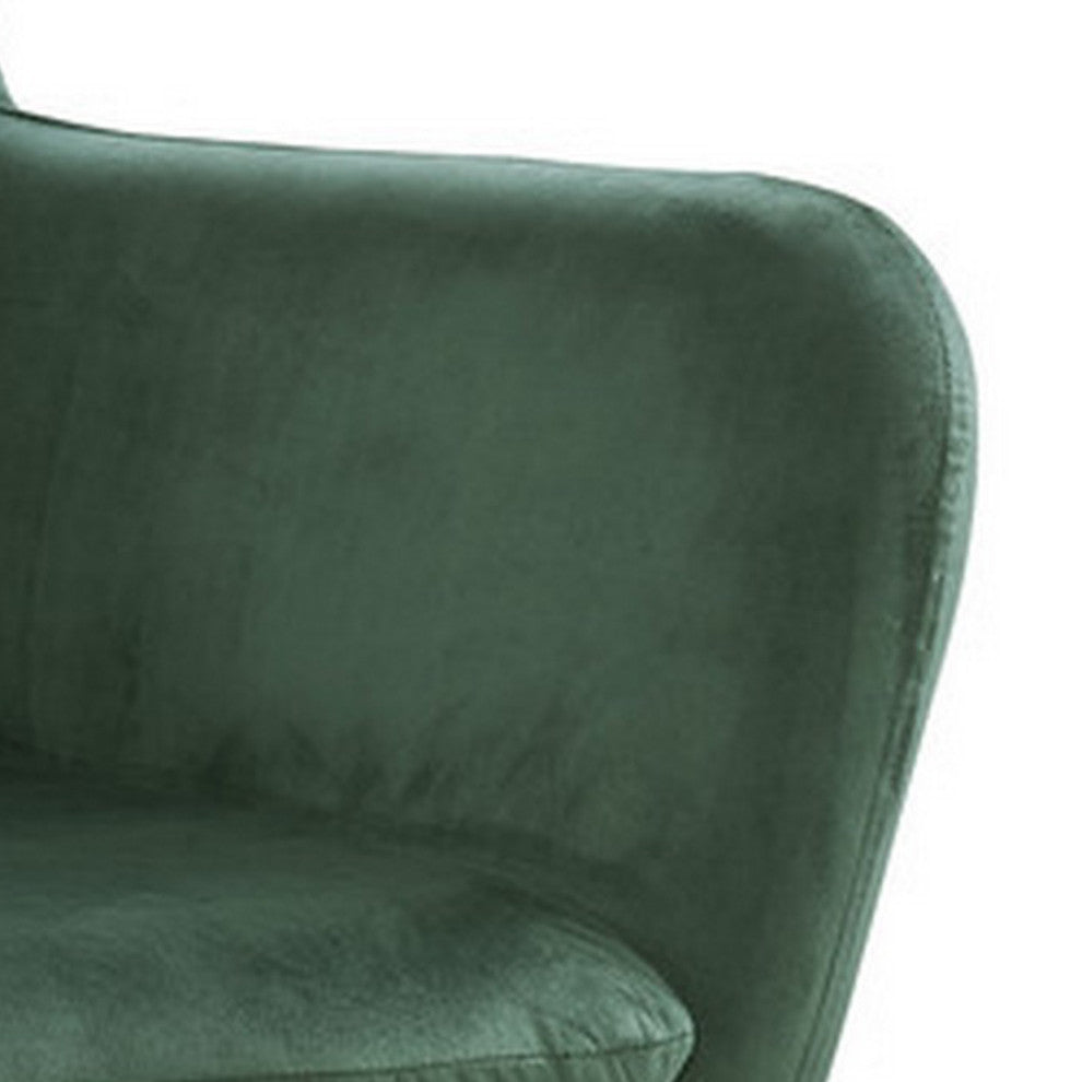 Benzara BM287938 Modern Accent Chair, Padded Seats, Metal Frame, Green Velvet