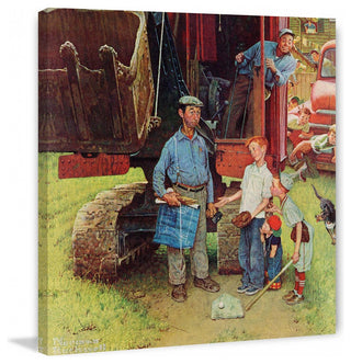 "Construction Crew" Painting Print on Canvas by Norman Rockwell