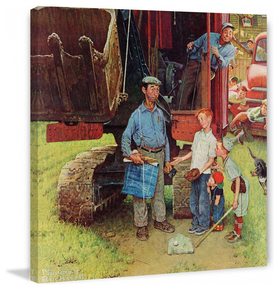 "Construction Crew" Painting Print on Canvas by Norman Rockwell