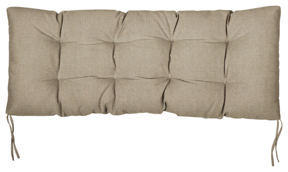 Sunbrella Canvas Indoor/Outdoor Tufted Bench Cushion, Taupe, 37x17x2"