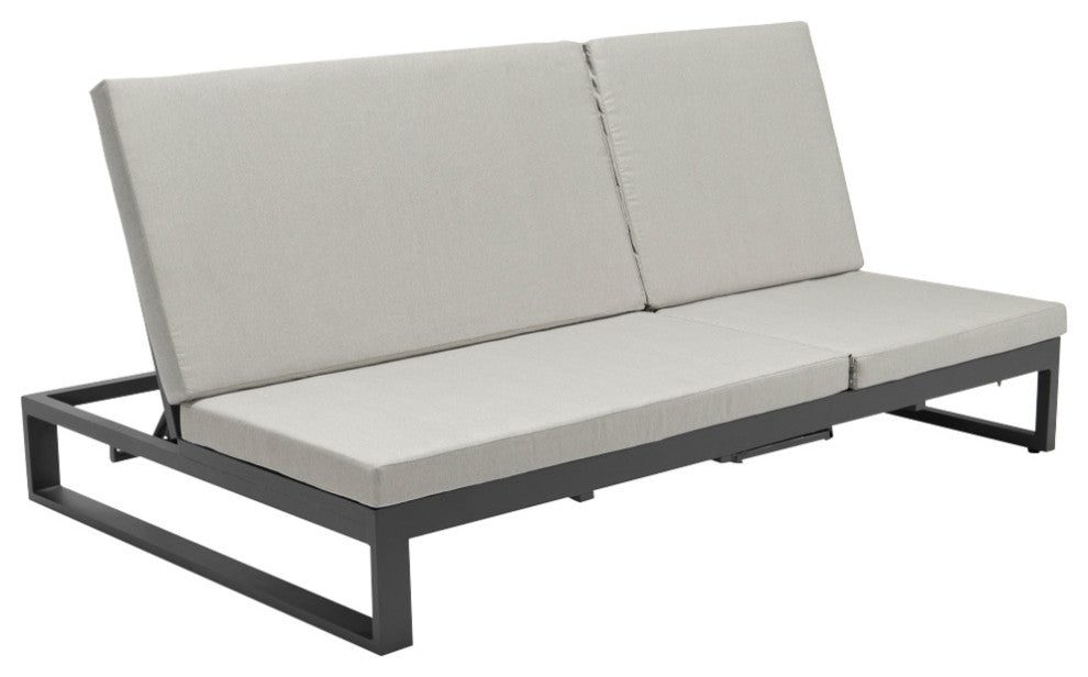 LeisureMod Chelsea Convertible 2-in-1 Sofa and Double Chaise Lounge, Beige