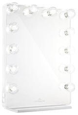 Hollywood Glow XL 2.0 Vanity Mirror, White, Clear Led Globe Bulbs