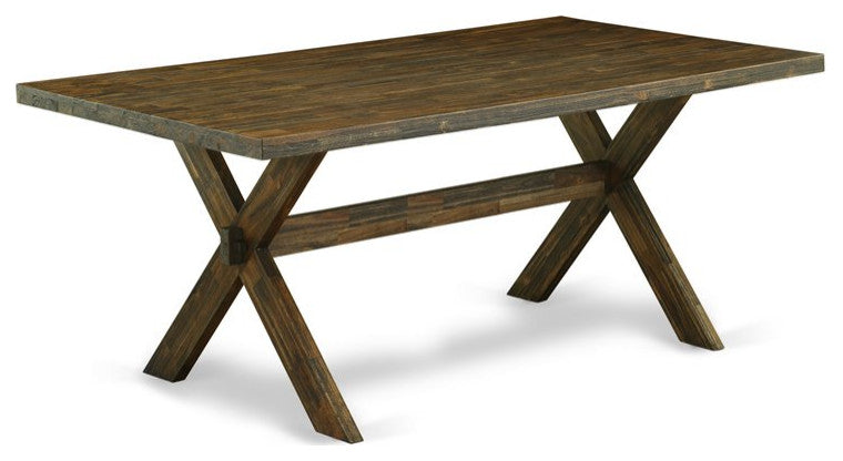 X777Fl716-7, 7-Piece Small Table Set, 6 Chairs and Dinner Table Hardwood