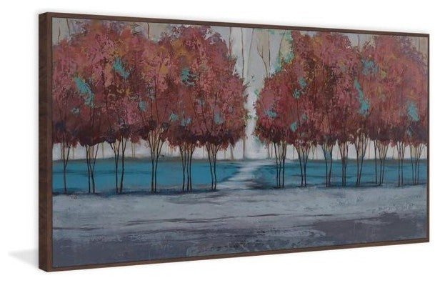 "Chestnut Branches II" Floater Framed Painting Print on Canvas, 24"x12"