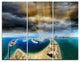 "Dubai Jumeirah Palm Aerial View" Photo Metal Wall Art, 3 Panels, 36"x28"