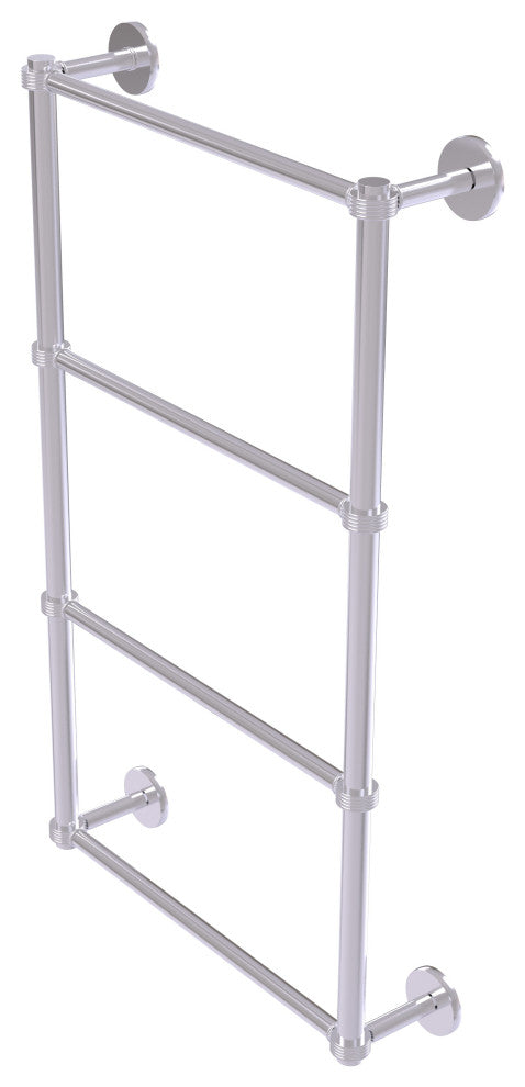 Prestige Skyline 4 Tier 24" Ladder Towel Bar, Groovy Detail, Satin Chrome