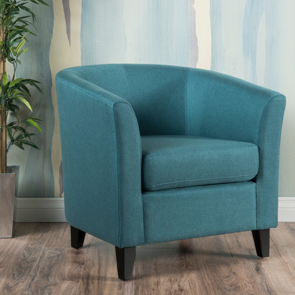 GDF Studio Prescott Tub Design Club Chair, Dark Teal Fabric