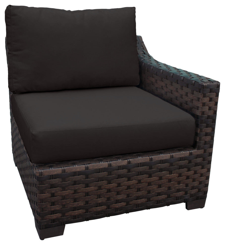 kathy ireland River Brook 5 Piece Wicker Patio Furniture Set Onyx