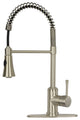 Copper Pre-Rinse Spring Kitchen Faucet with Pull Down Sprayer, Brushed Nickel
