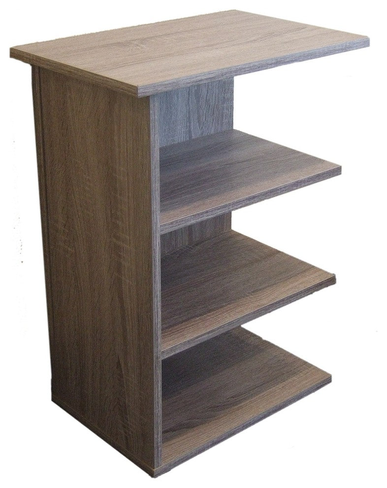 Magazine Rack Chairside End Table Rustic Gray