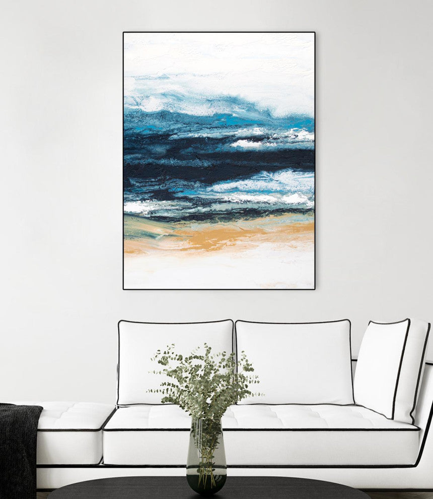 "Grey Smoke -2" Framed Canvas by Giant Art 24"x32"
