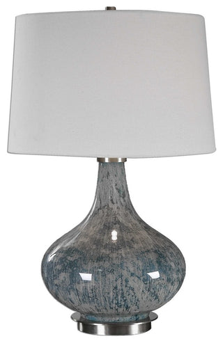 Celinda Blue Gray Glass Lamp By Designer David Frisch