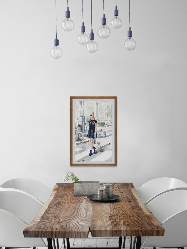 "All Blue" Framed Painting Print, 12"x18"