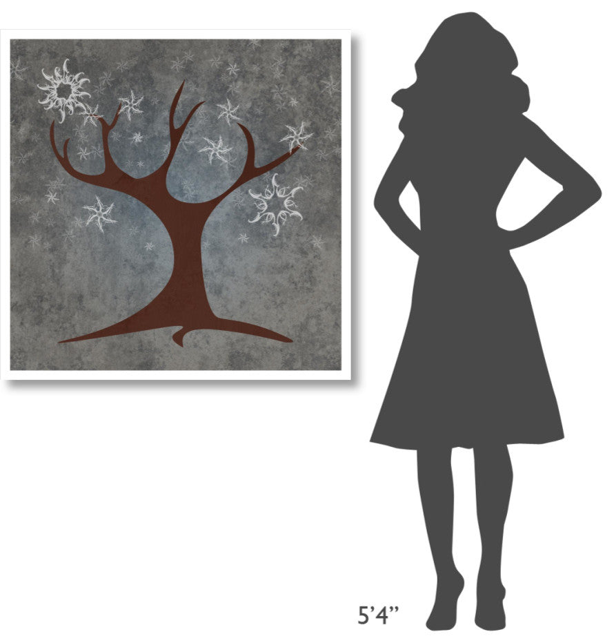 "Tree Winter" Digital Paper Print by BG.Studio, 38"x38"