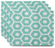 Geometric Decorative Placement, Set of 4, Aqua