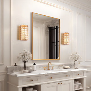 LNC Brusmogan Rose Gold Contemporary Crystal LED Wall Light