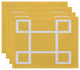 Geometric Decorative Placement, Lemon, Set of 4