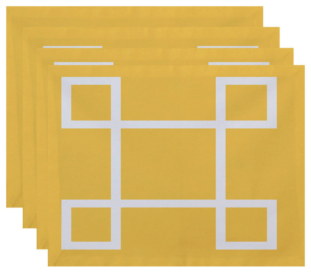 Geometric Decorative Placement, Lemon, Set of 4
