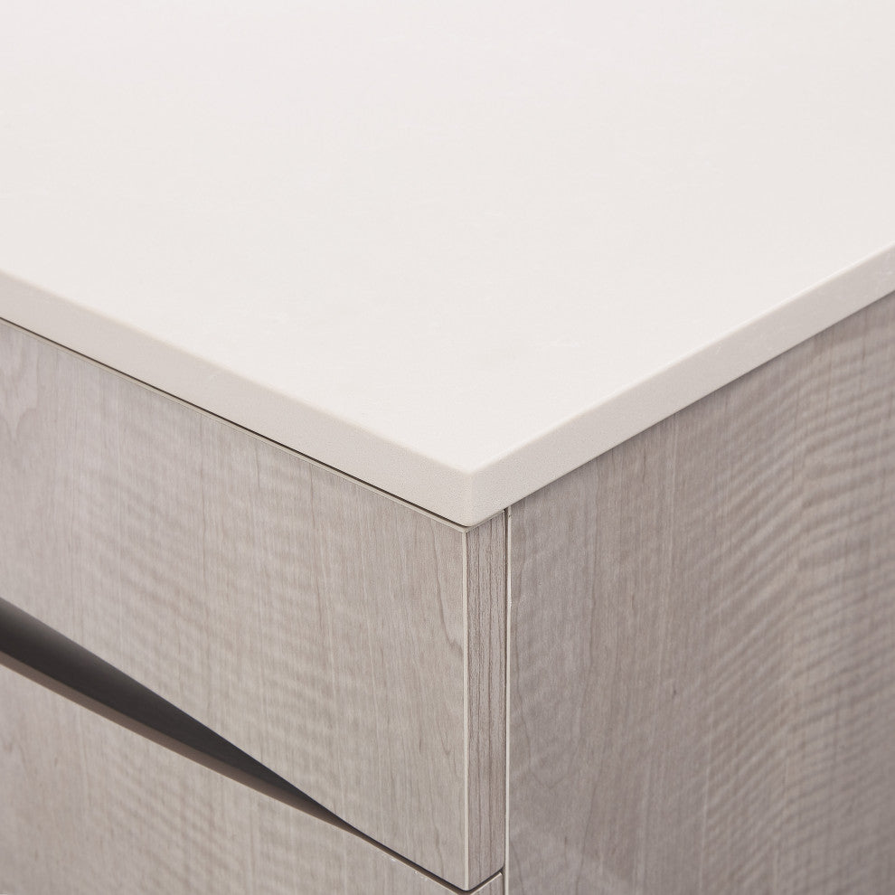 Marin 3-Drawer Nightstand - Greige