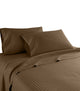 600 Thread Count 100% Cotton Stripe Sheet Set, Brown, Twin