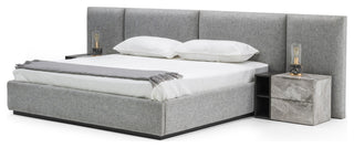 Nova Domus Maranello Gray Bed and 2 Nightstands, Queen