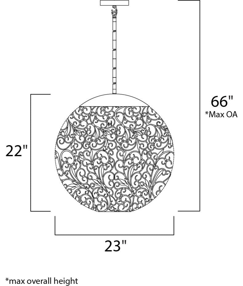 Maxim 24156BCGS Nine Light Pendant Arabesque Golden Silver