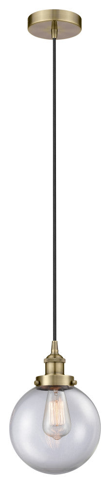 Innovations 616-1PH-AB-G202-8 1-Light Mini Pendant, Antique Brass