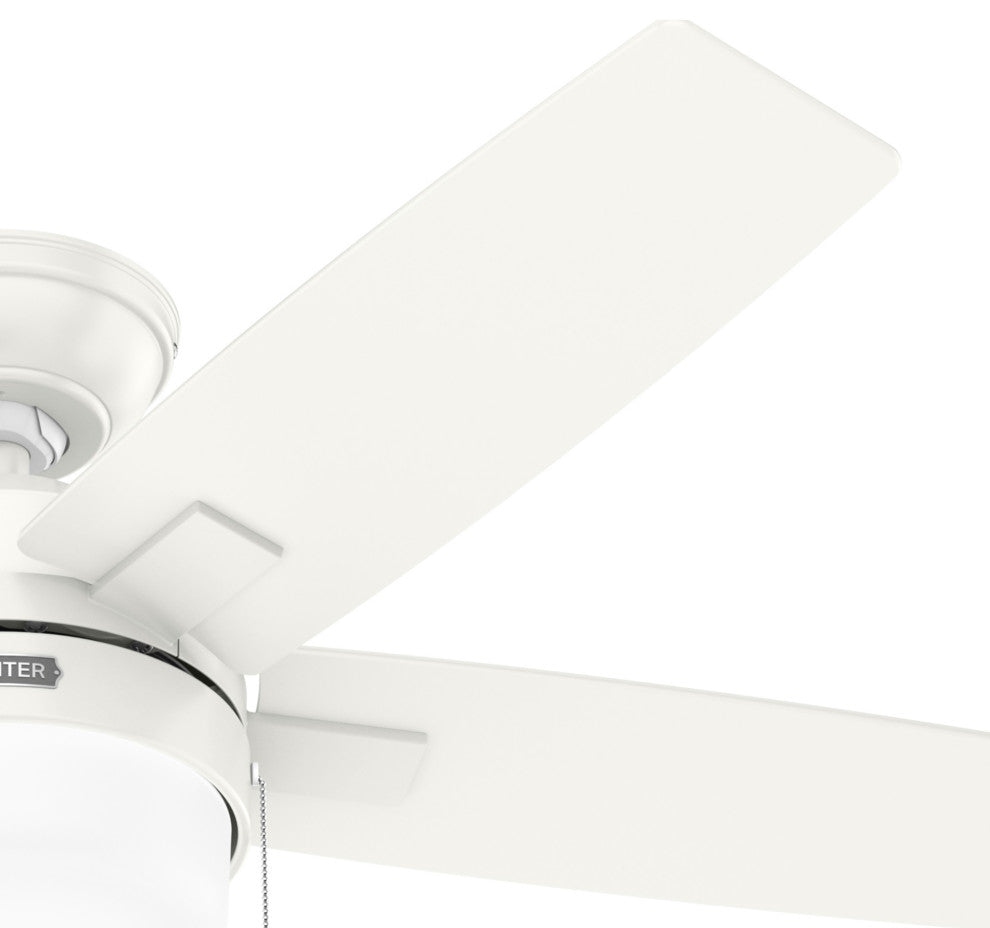 Hunter 44" Anisten Fresh White Ceiling Fan, LED Kit, Pull Chain