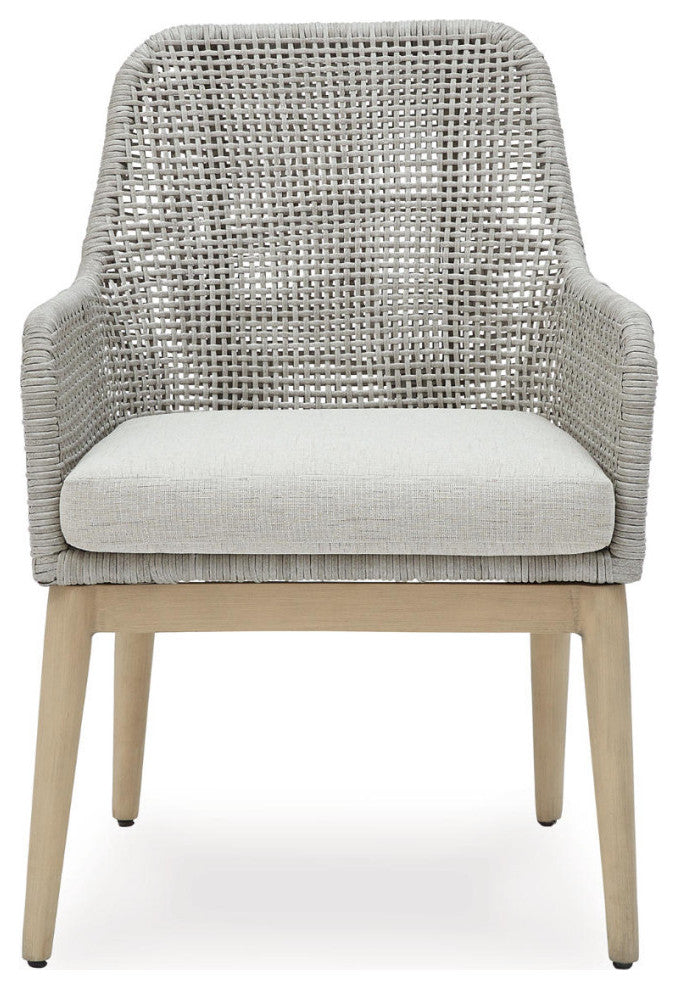 Seton Creek Gray Outdoor Dining Arm Chair, Set of 2
