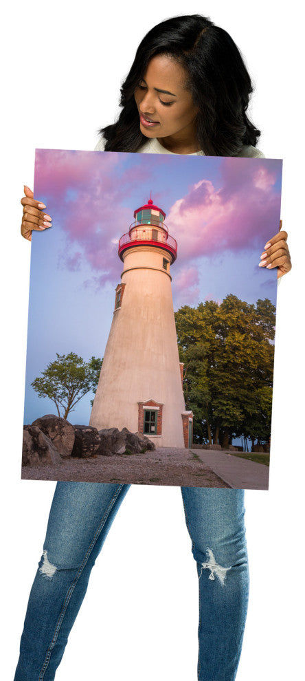 Marblehead Lighthouse at Sunset Coastal Landscape Unframed Wall Art Prints, 18" X 24"