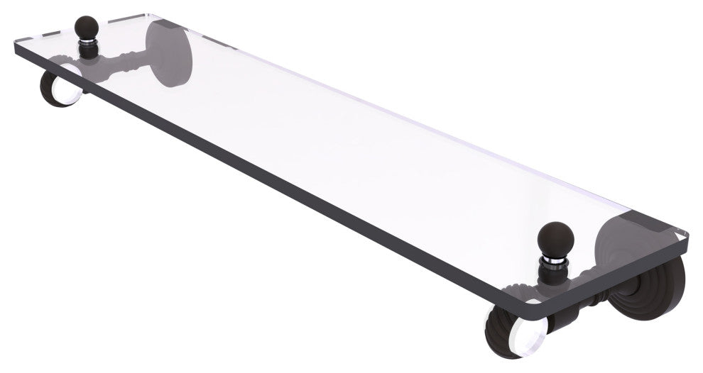Pacific Grove 16" Glass Shelf with Twisted Accents, Oil Rubbed Bronze