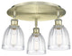 Brookfield-3 Light 18" Flush Mount-Antique Brass, Clear Glass Shade
