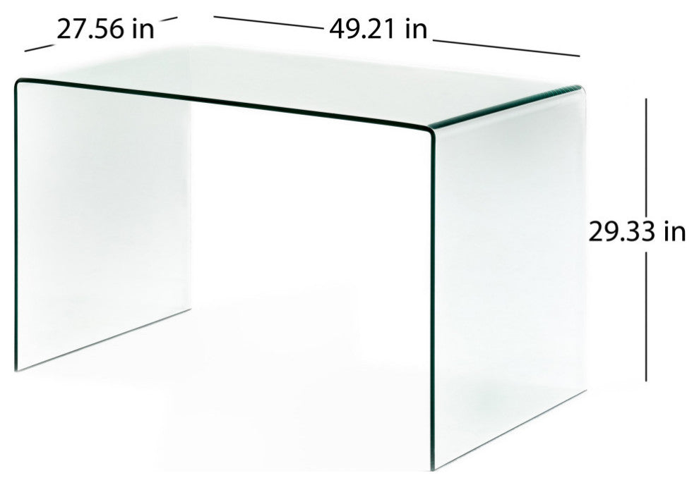 GDF Studio York Glass Computer Desk