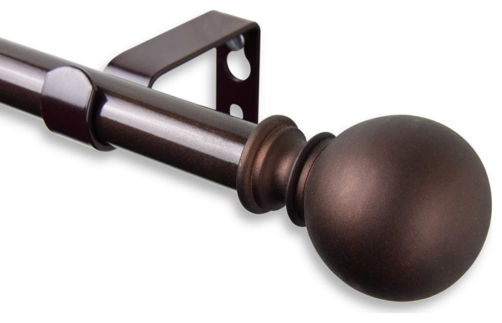 Luna Curtain Rod, Cocoa, 18-28"