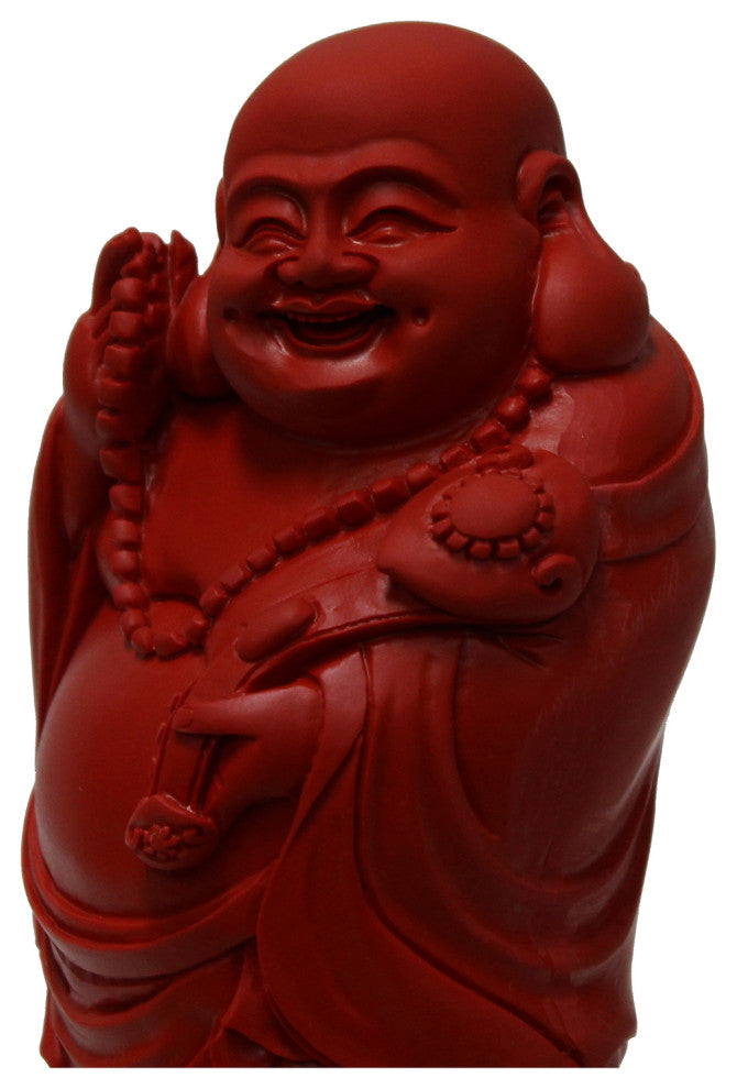 Chinese Handmade Red Cinnabar Happy Buddha Figure Hws562