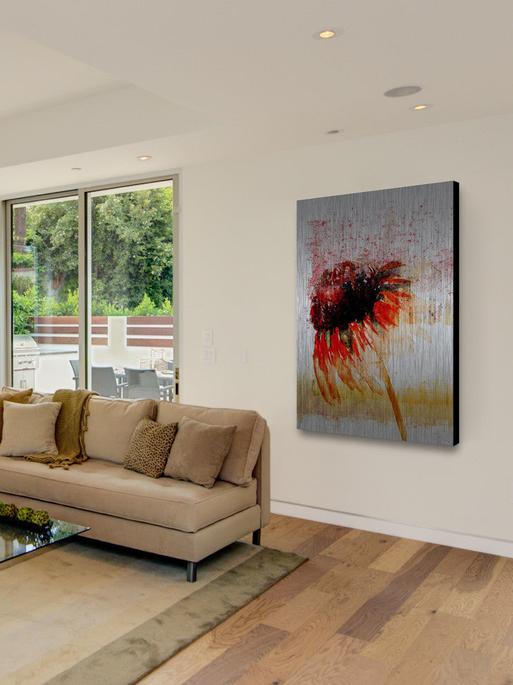 "Flower 4" UV Ink Print on Brushed  Aluminum, 40"x60"