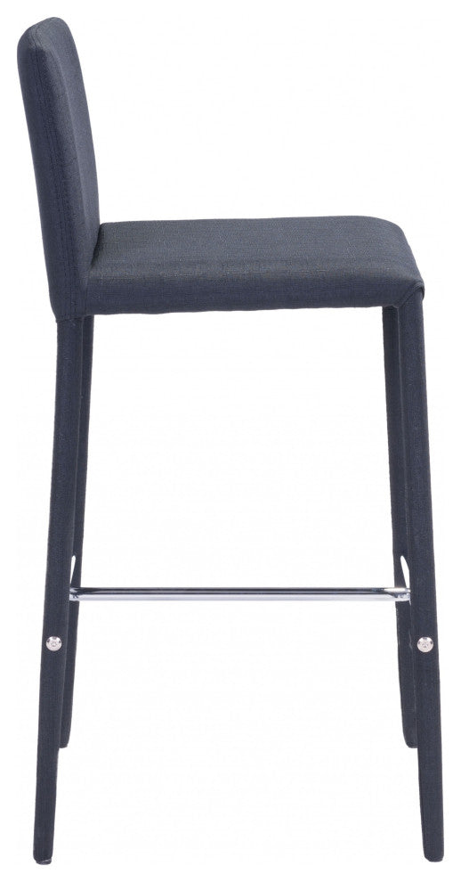 Set of Two Black Restaurant Quality Sleek Bar Chairs