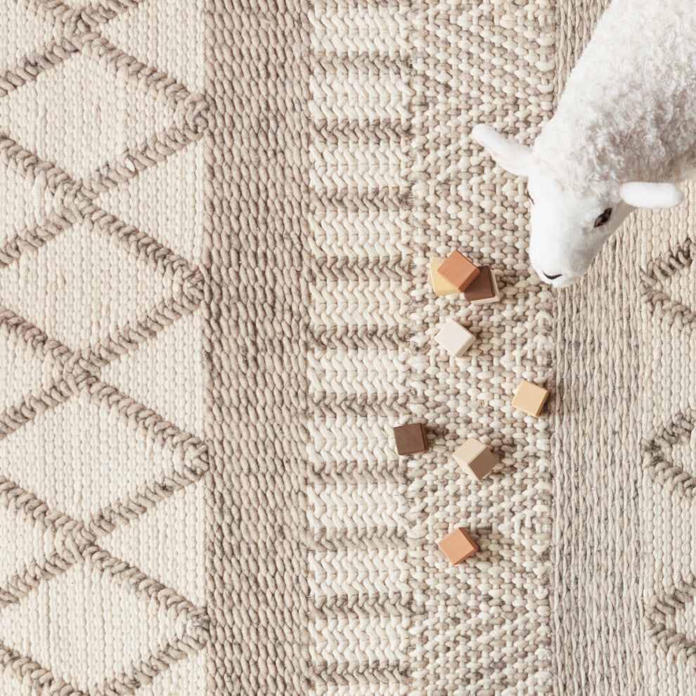 Jaipur Living Sandhurst Handmade Geometric Gray/White Area Rug, 5'x8'